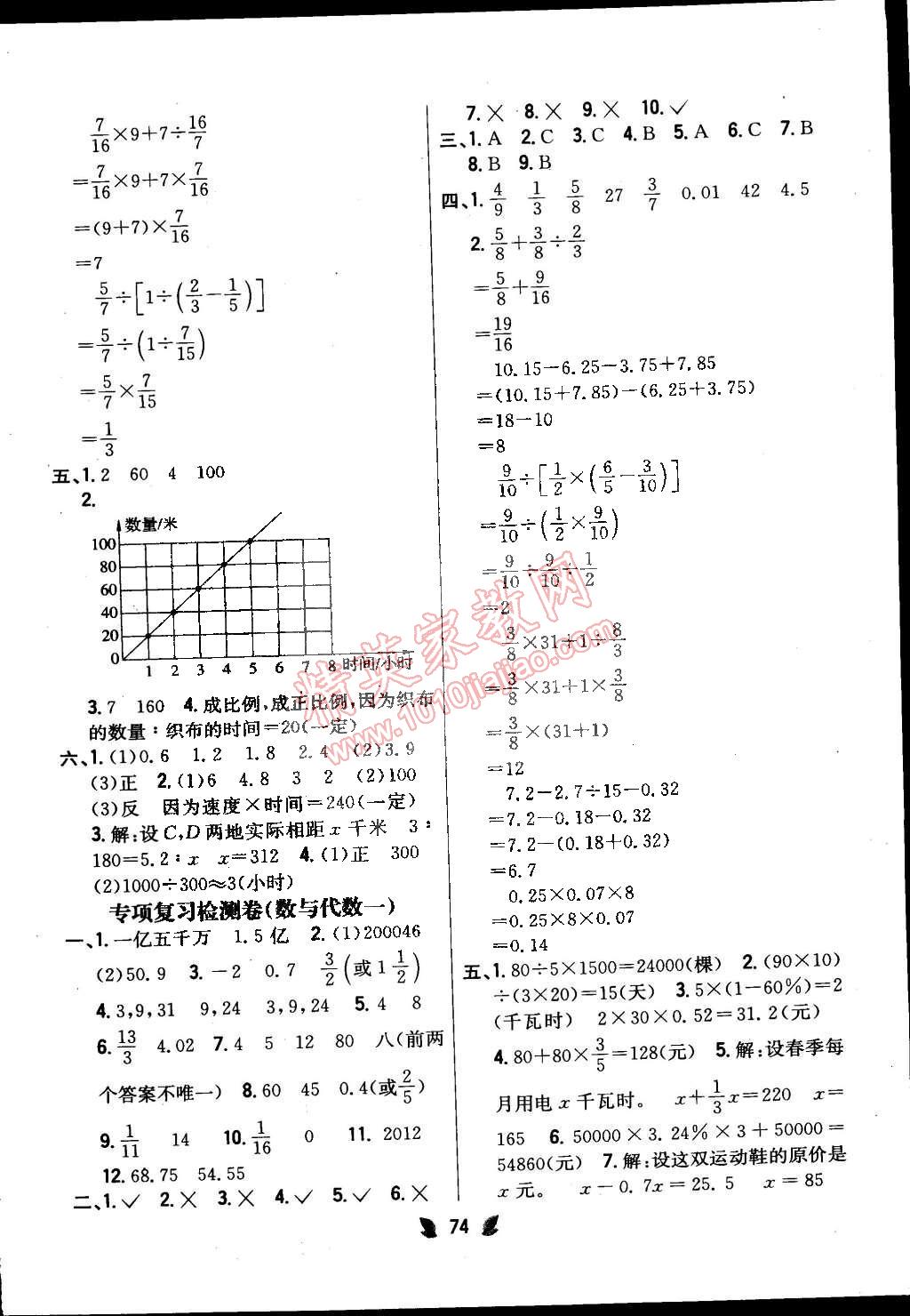 2015年小學(xué)教材完全考卷六年級(jí)數(shù)學(xué)下冊(cè)江蘇版 第6頁(yè)