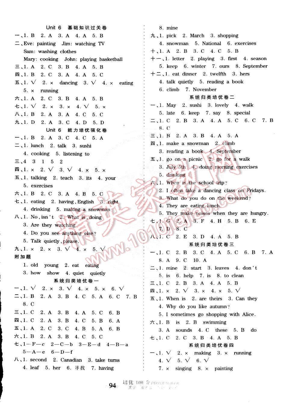 2015年王朝霞培優(yōu)100分五年級(jí)英語(yǔ)下冊(cè)人教PEP版 第6頁(yè)