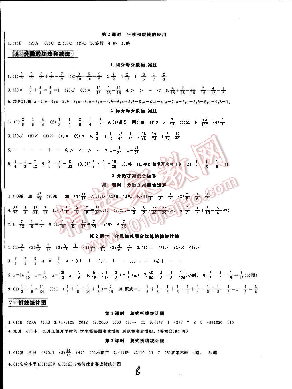 2016年鐘書金牌新教材全練五年級數(shù)學下冊人教版 第8頁