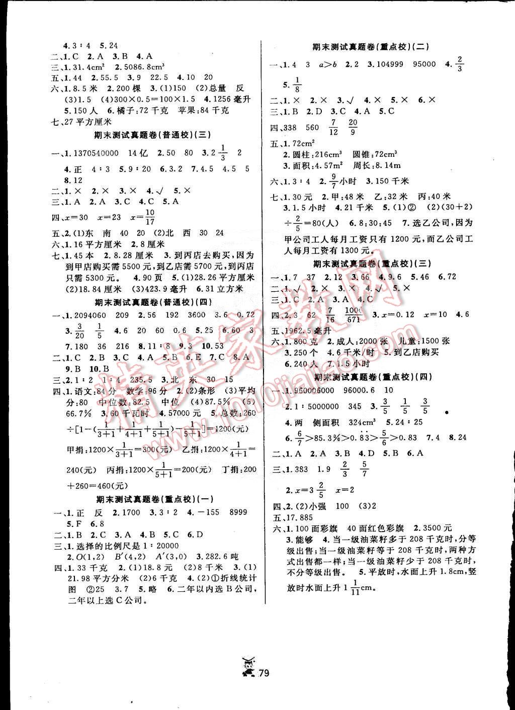 2015年百分金卷奪冠密題創(chuàng)變新測(cè)試六年級(jí)數(shù)學(xué)下冊(cè)人教版 第3頁(yè)