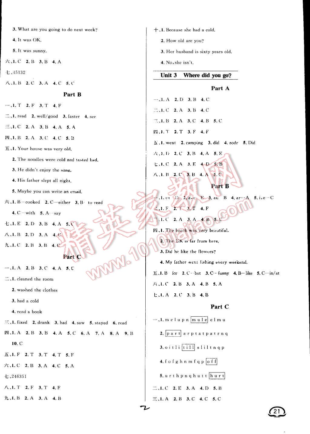 2015年鐘書(shū)金牌新教材全練六年級(jí)英語(yǔ)下冊(cè)人教PEP版 第2頁(yè)