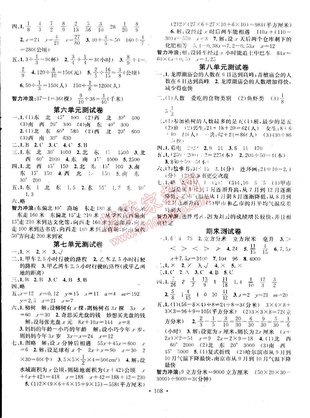 2015年名校课堂助教型教辅五年级数学下册北师大版 第8页