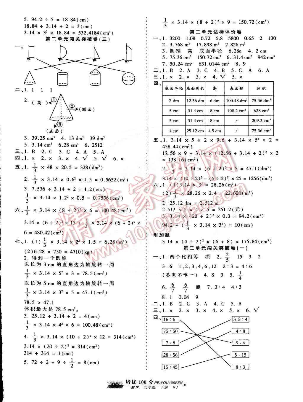 2015年王朝霞培優(yōu)100分六年級(jí)數(shù)學(xué)下冊(cè)人教版 第2頁(yè)