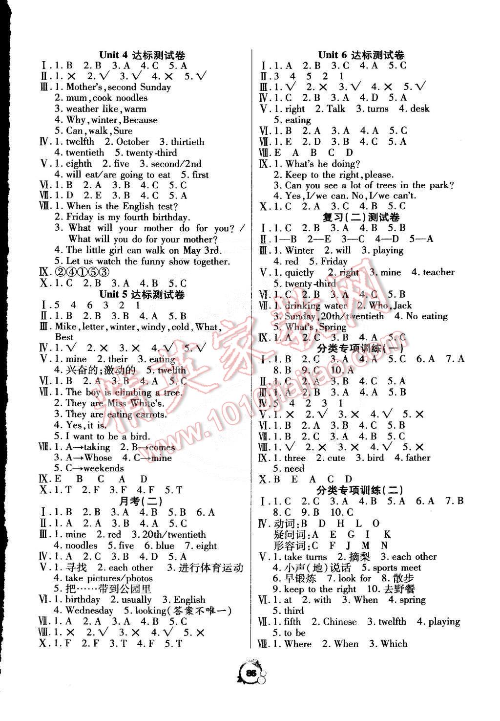 2015年全優(yōu)沖刺100分五年級(jí)英語(yǔ)下冊(cè)人教PEP版 第6頁(yè)