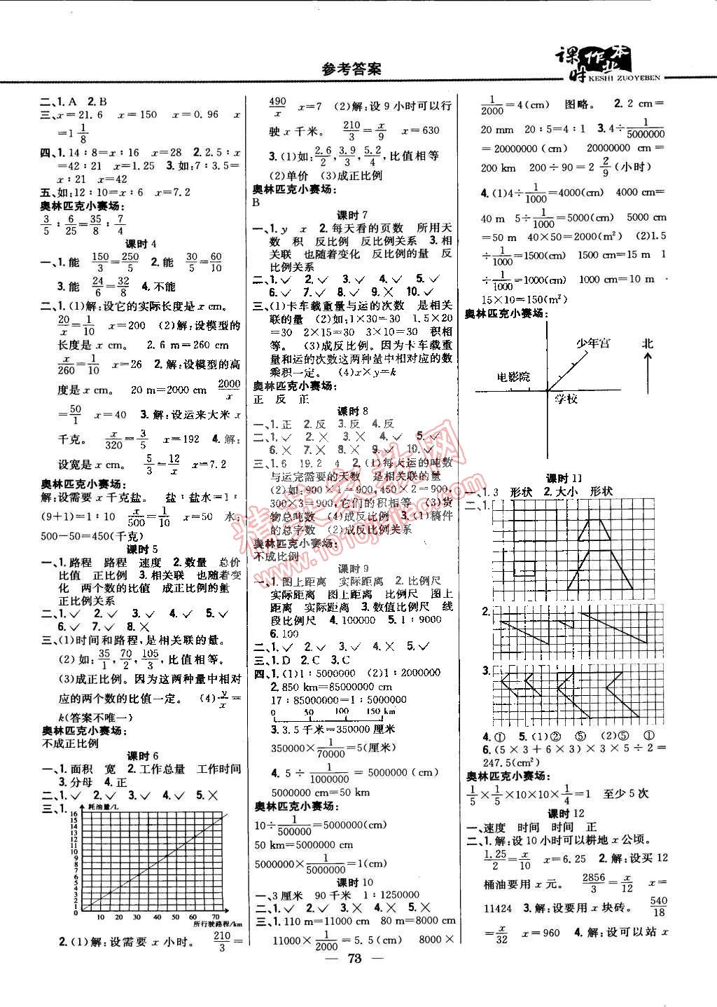 2015年课时作业本六年级数学下册人教版 第3页