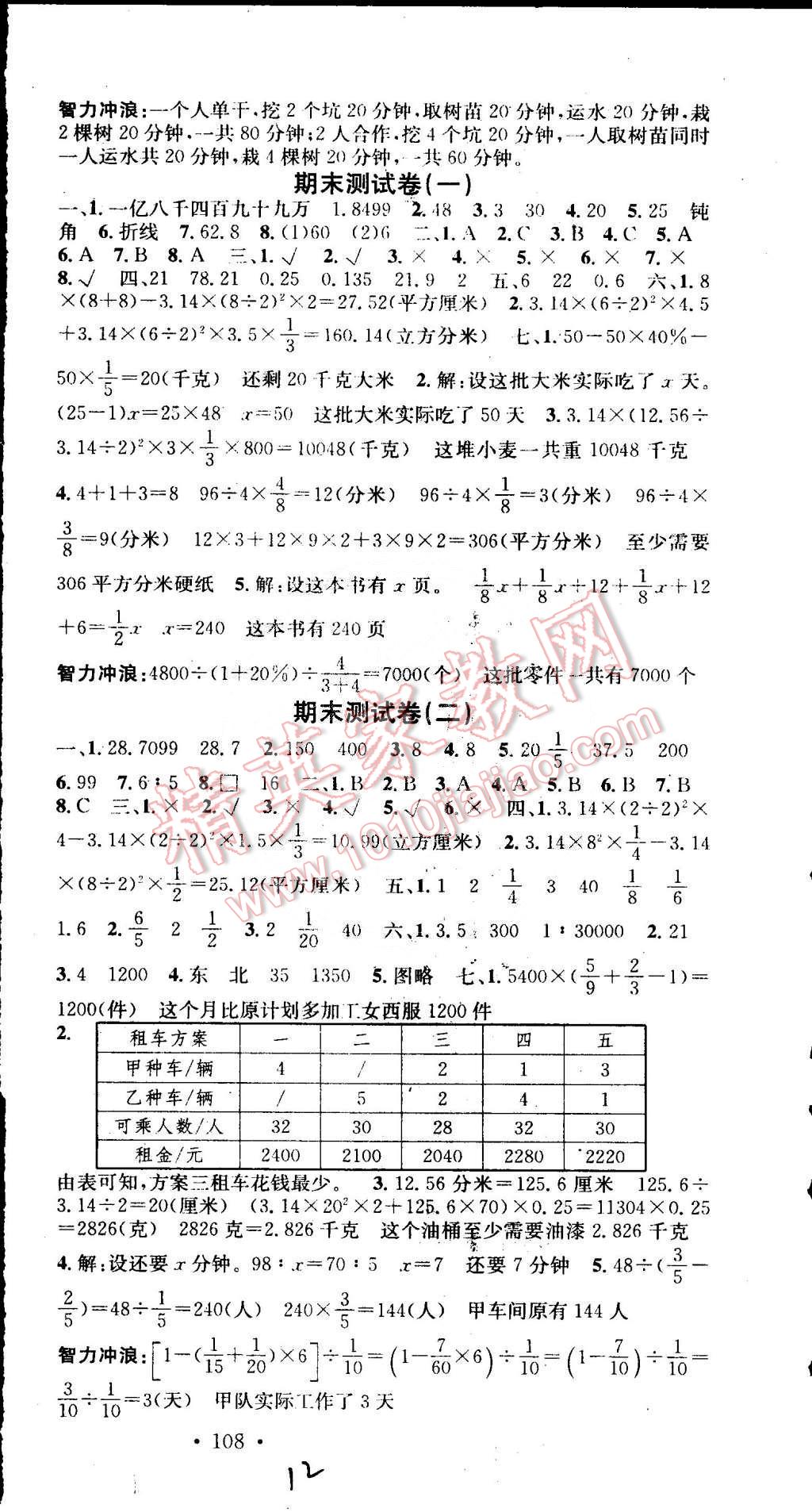 2015年名校課堂助教型教輔六年級數(shù)學(xué)下冊北師大版 第12頁