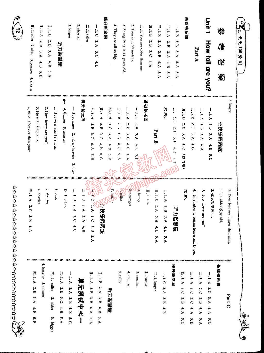2015年天天100分優(yōu)化作業(yè)本六年級英語下冊人教版 第1頁