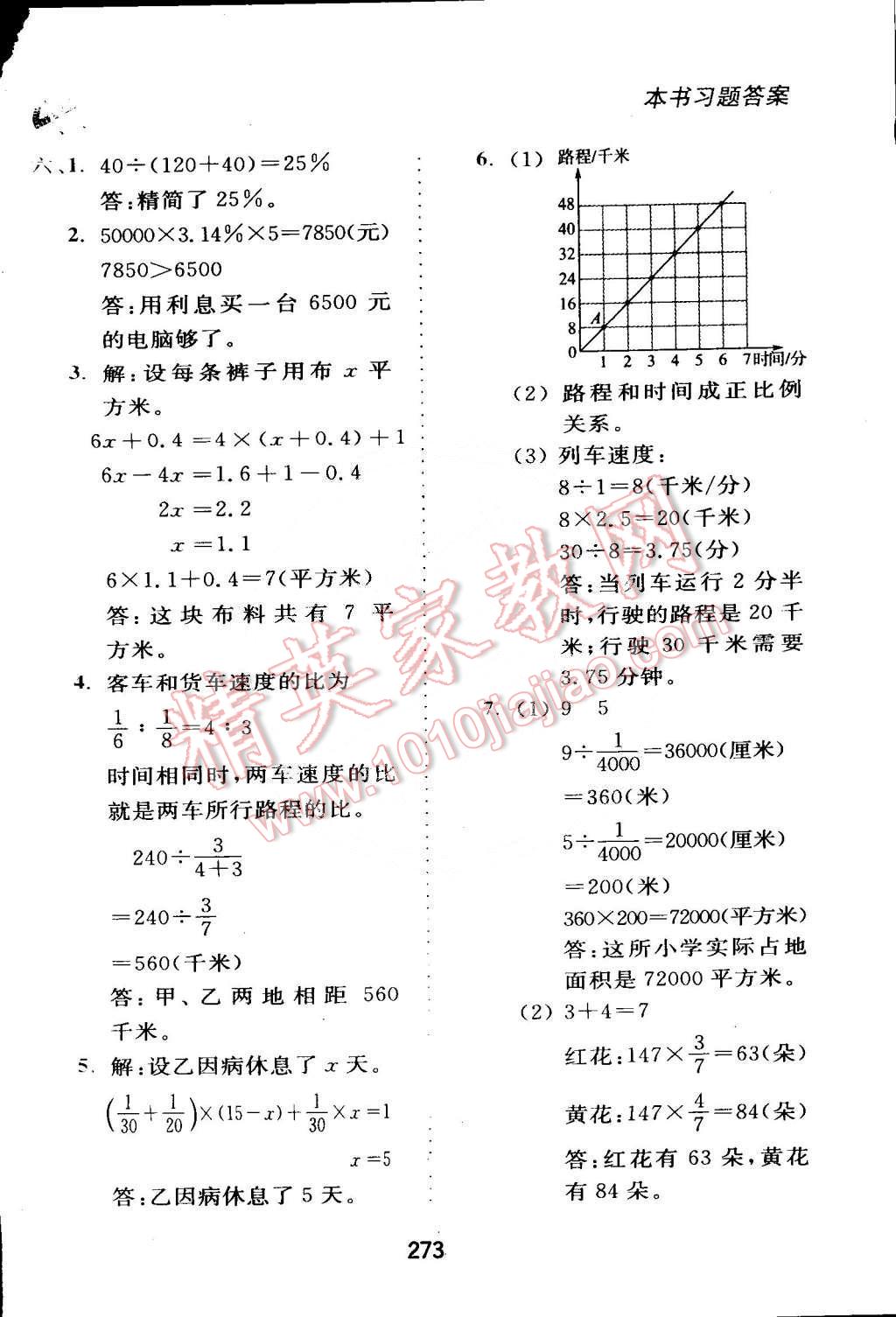 2015年全易通六年级数学下册人教版 第18页