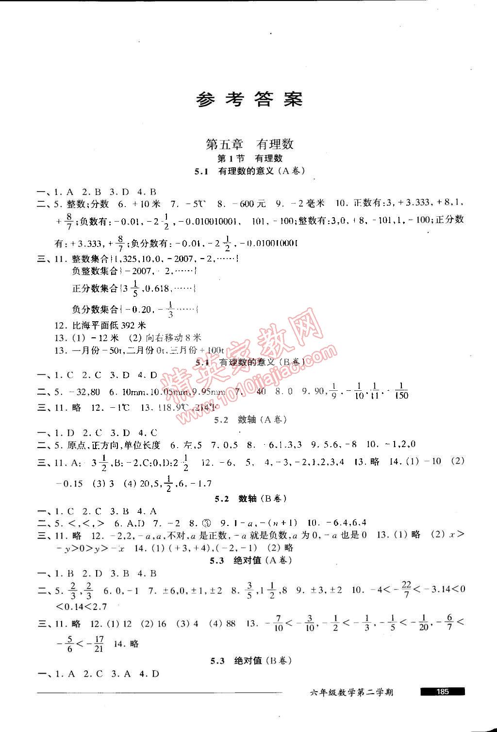 2015年我能考第一金牌一課一練六年級(jí)數(shù)學(xué)第二學(xué)期 第1頁(yè)