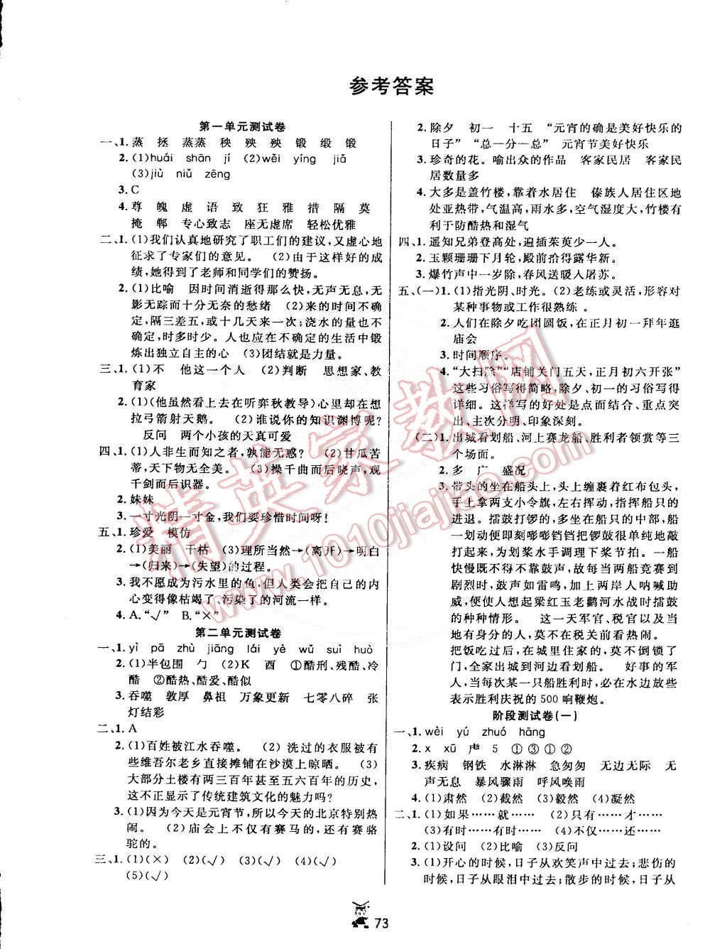 2015年百分金卷奪冠密題創(chuàng)變新測試六年級語文下冊人教版 第1頁