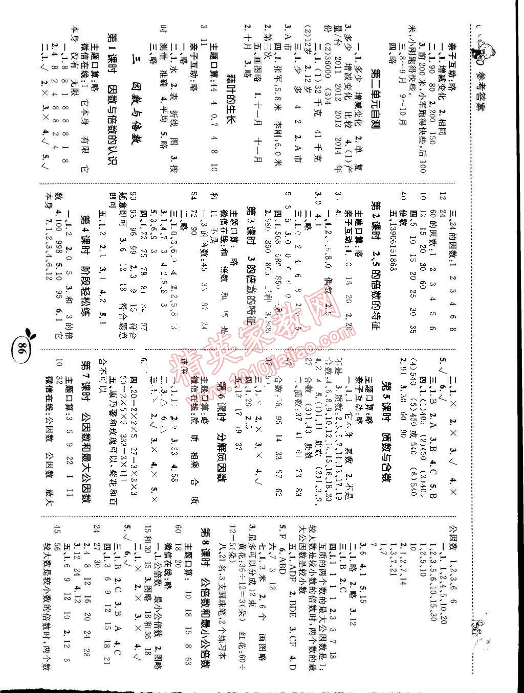 2015年全优设计课时作业本五年级数学下册苏教版 第2页