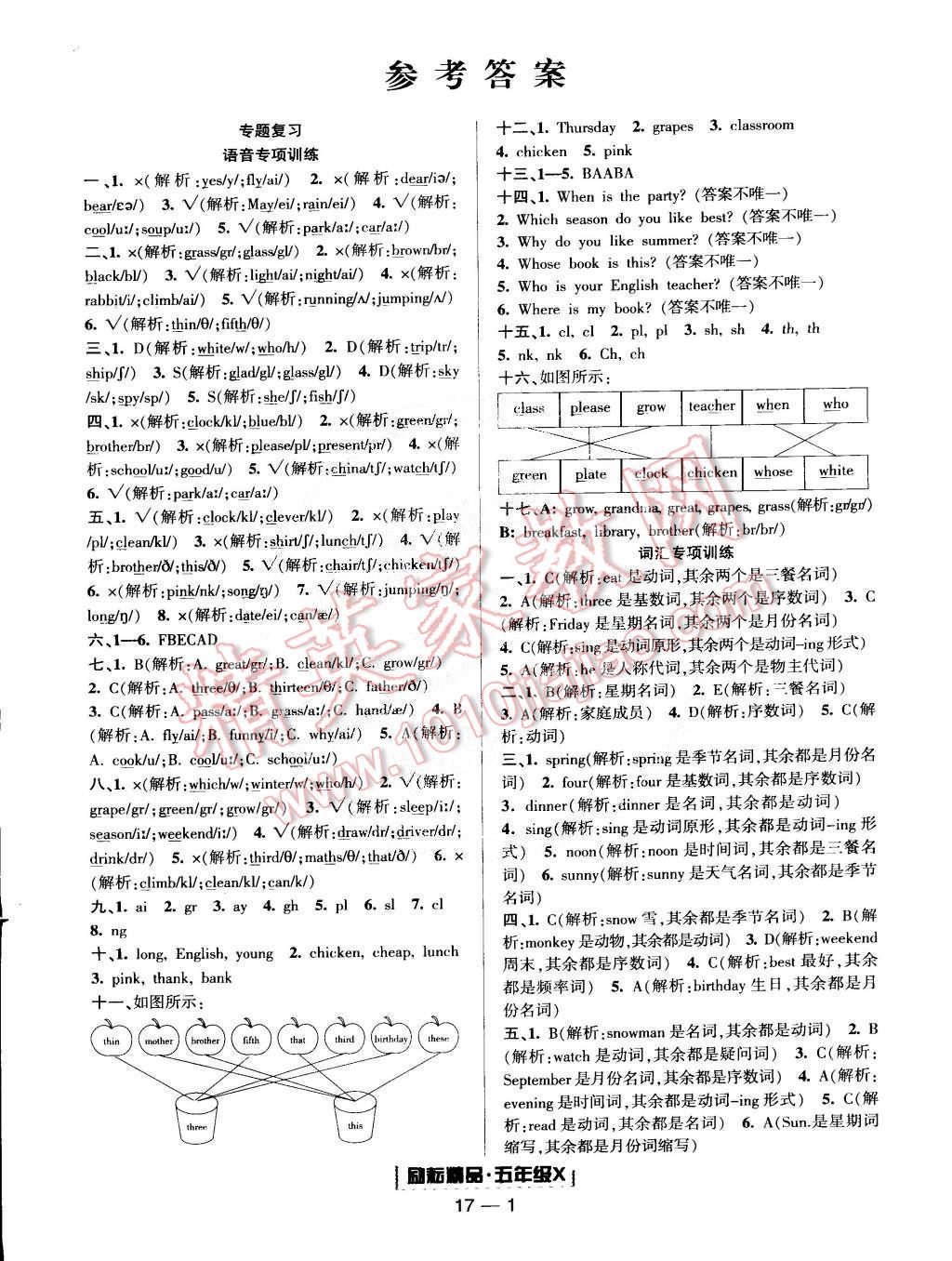 2015年励耘书业浙江期末五年级英语下册 第1页