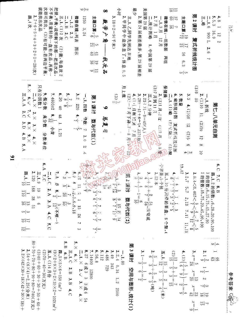 2015年全優(yōu)設(shè)計(jì)課時(shí)作業(yè)本五年級(jí)數(shù)學(xué)下冊(cè)人教版 第9頁