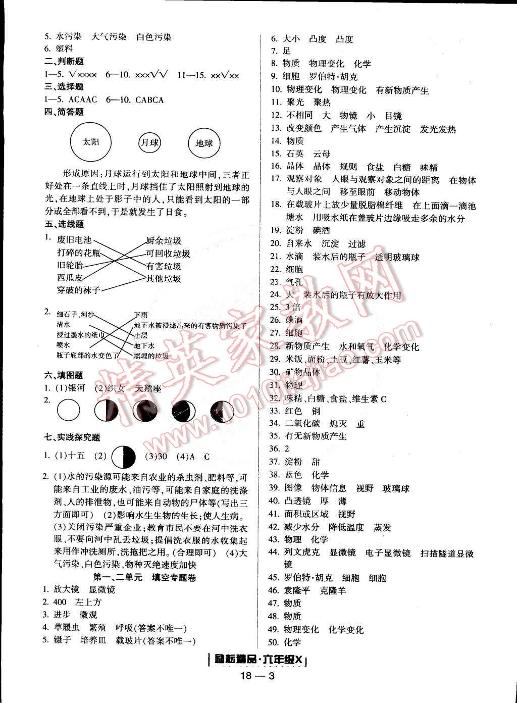 2015年勵耘書業(yè)浙江期末六年級科學下冊 第3頁