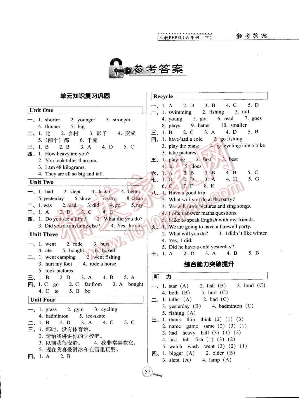 2015年15天巧奪100分六年級(jí)英語(yǔ)下冊(cè)人教PEP版 第1頁(yè)