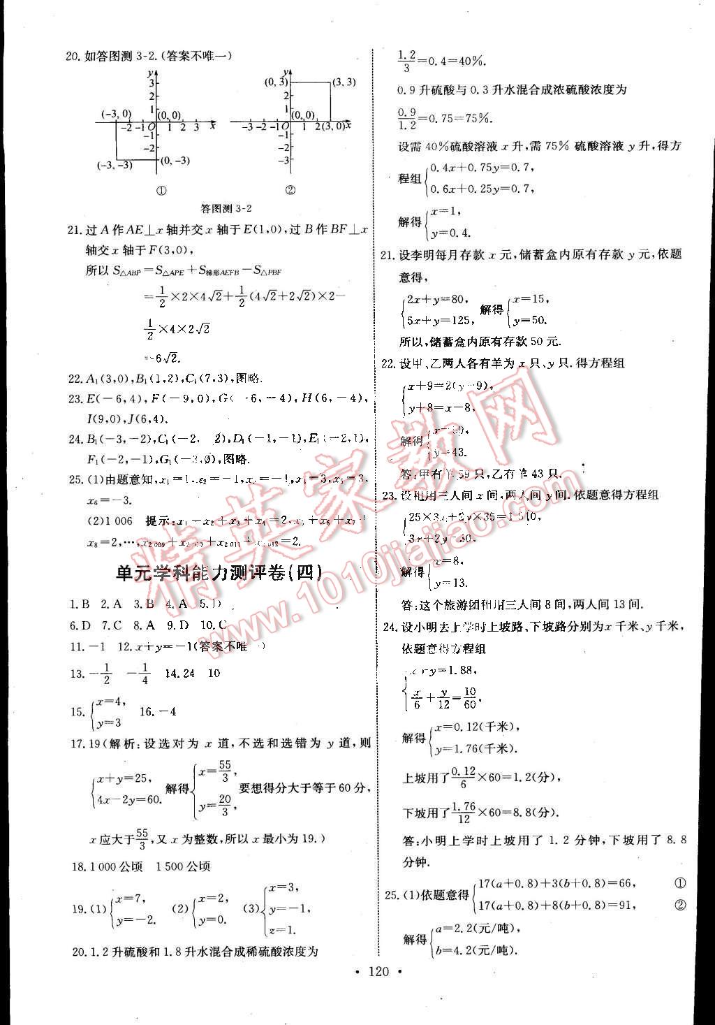 2014年能力培养与测试七年级数学下册人教版 第22页