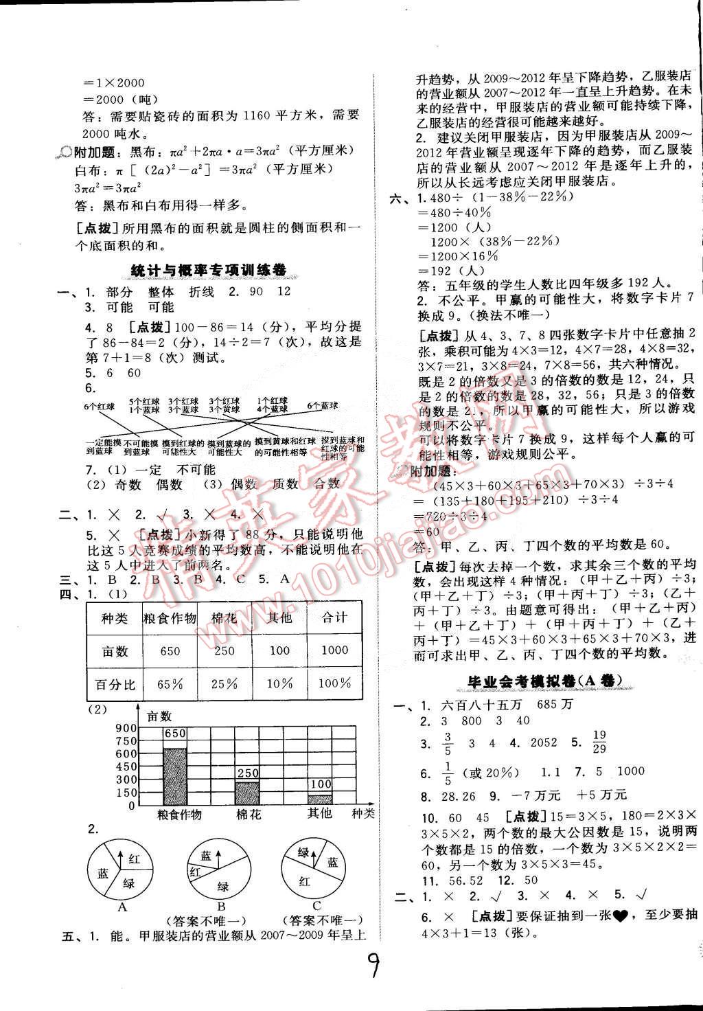 2015年好卷六年级数学下册人教版 第9页