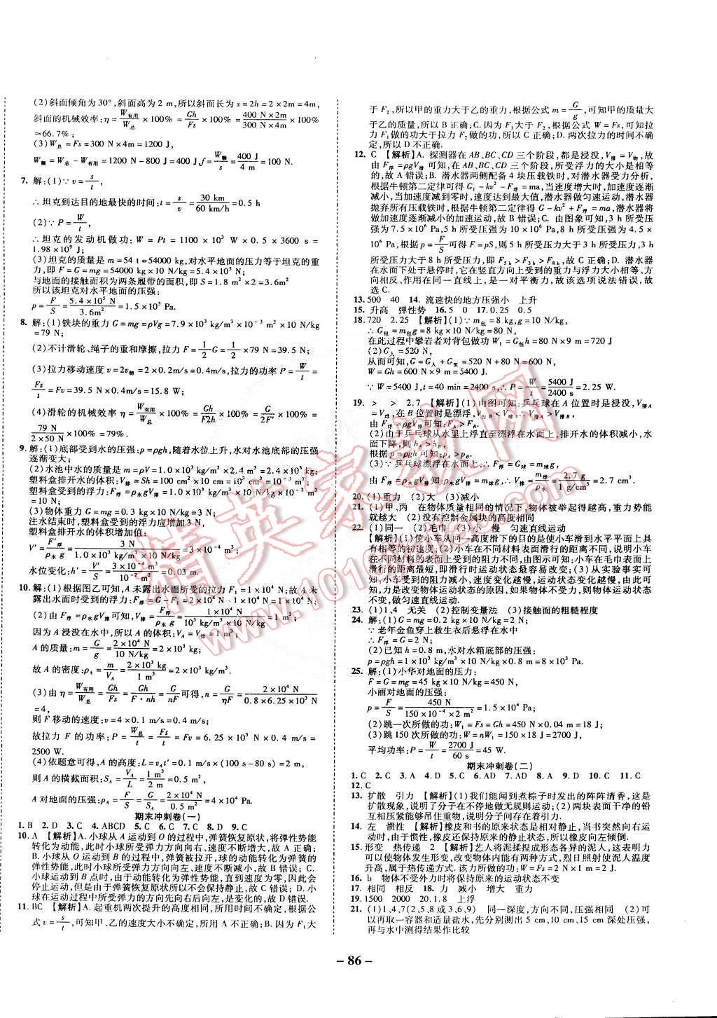 2015年培優(yōu)奪冠金卷名師點撥八年級物理下冊滬科版 第6頁