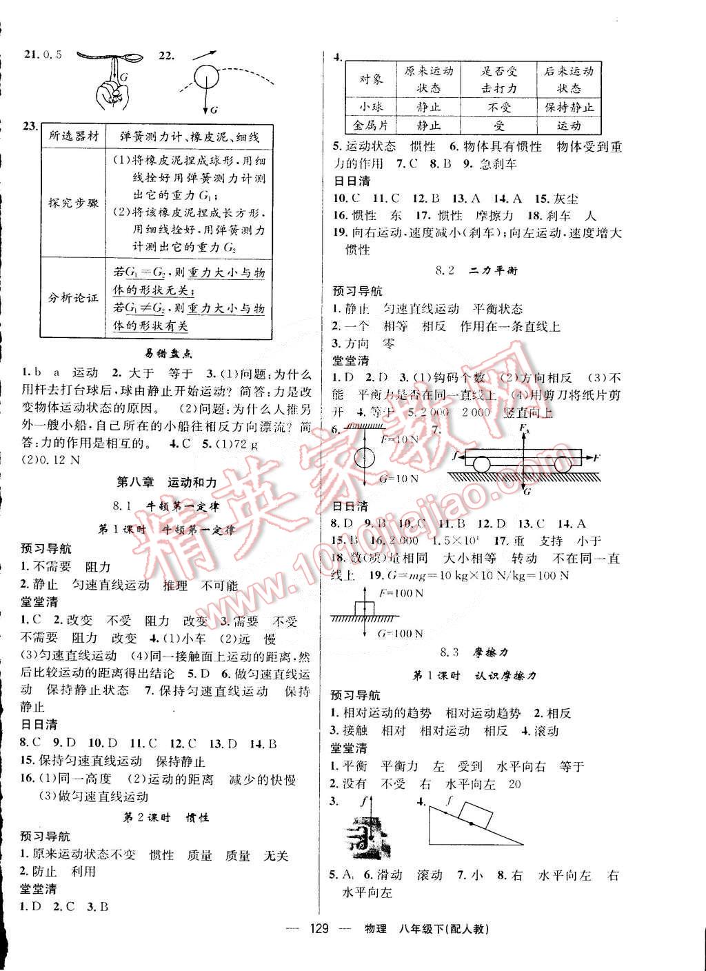 2015年四清導(dǎo)航八年級(jí)物理下冊(cè)人教版 第2頁(yè)