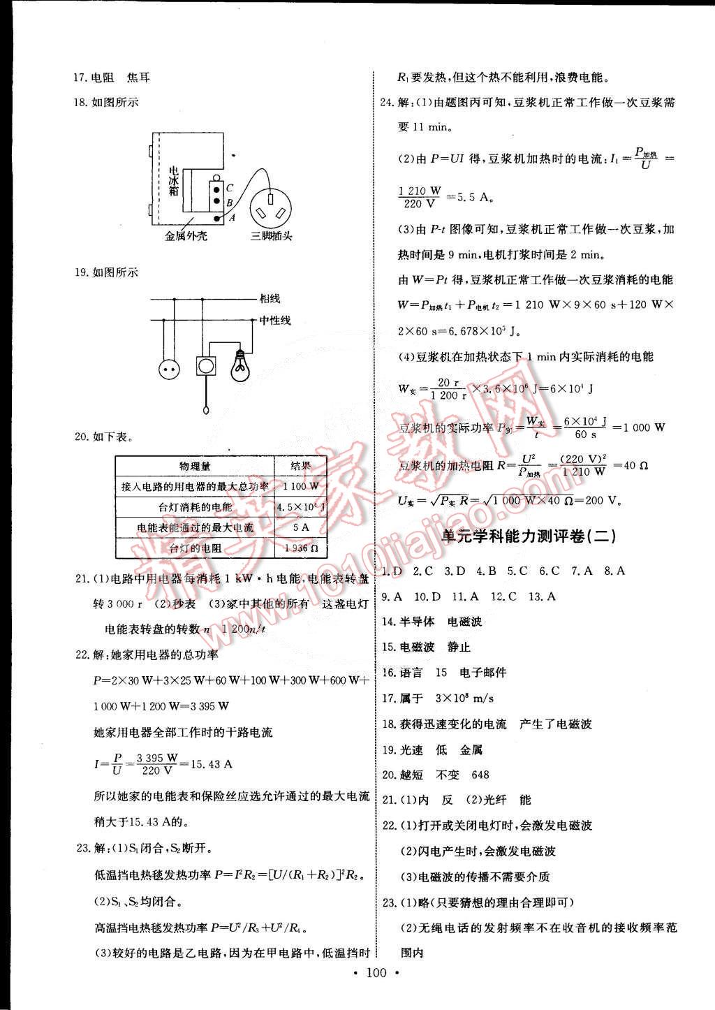 2015年能力培養(yǎng)與測試九年級物理下冊教科版 第10頁