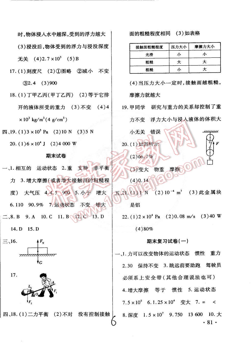 2015年ABC考王全程测评试卷八年级物理下册人教版 第6页