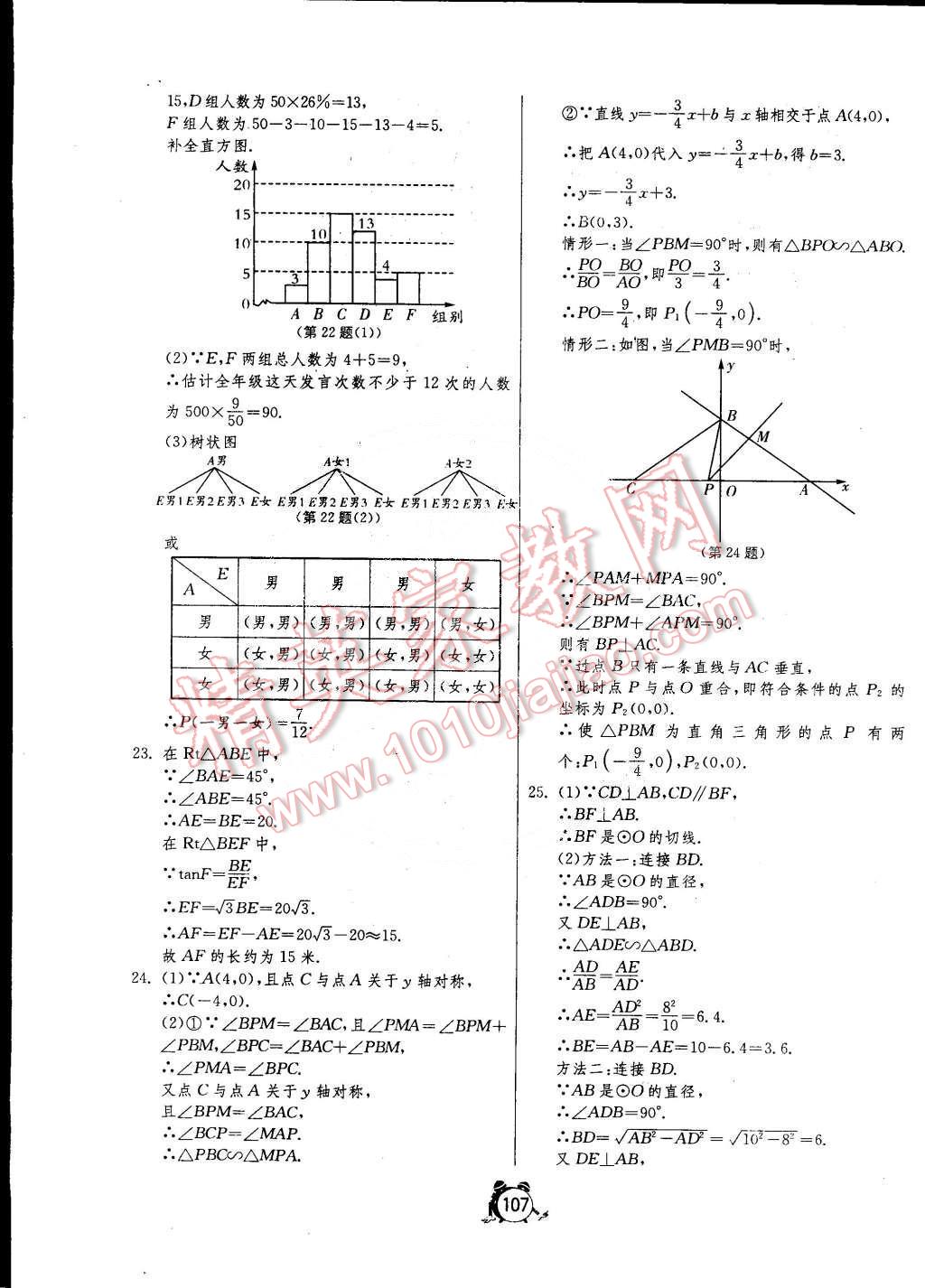 2015年單元雙測全程提優(yōu)測評(píng)卷九年級(jí)數(shù)學(xué)下冊(cè)人教版 第19頁