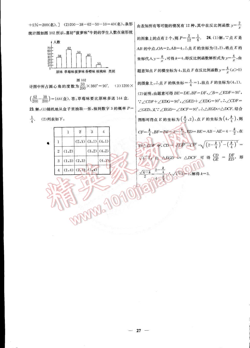 2015年新教材完全考卷九年級數(shù)學(xué)下冊華師大版 第27頁