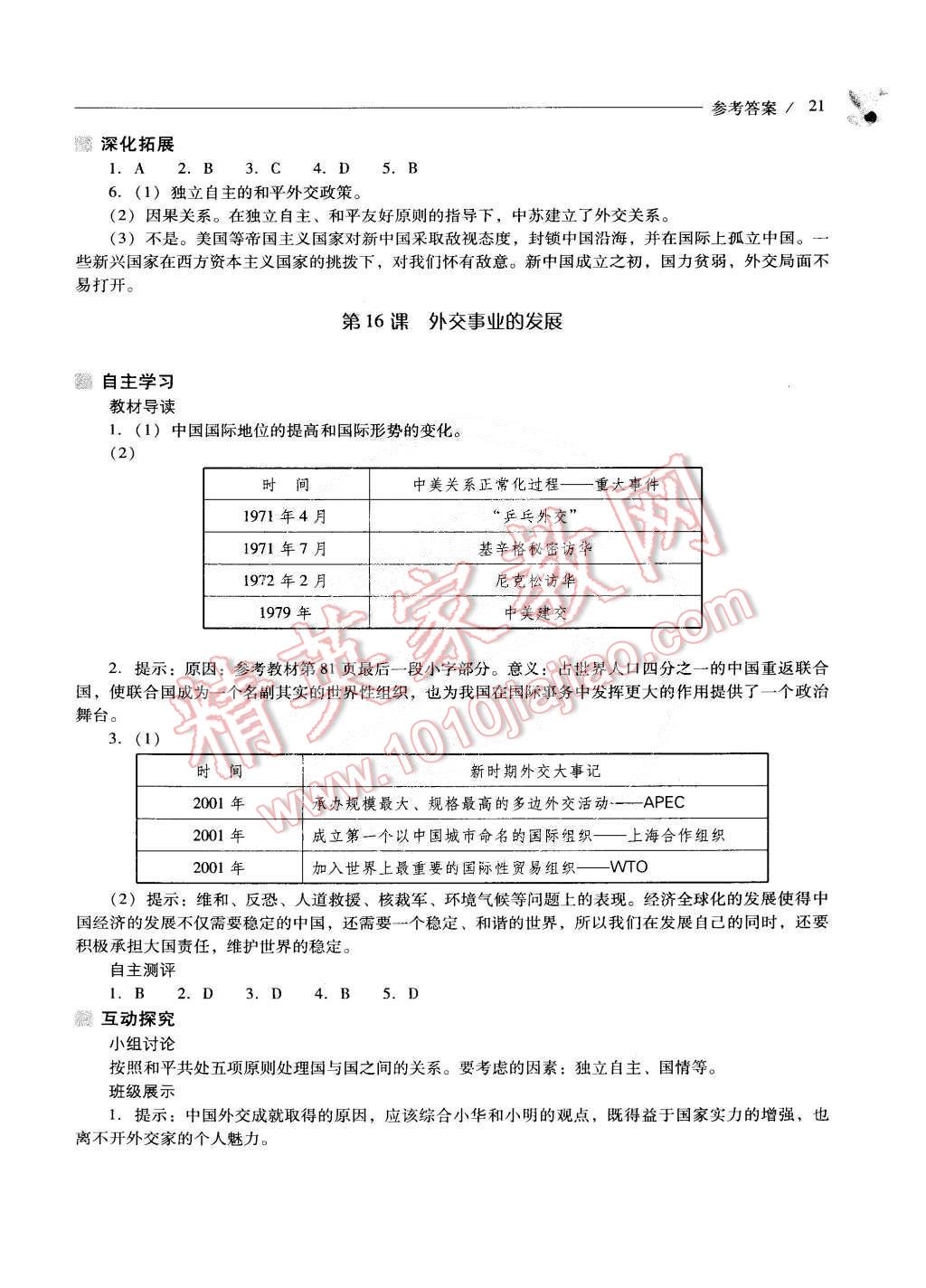 2015年新课程问题解决导学方案八年级中国历史下册人教版 第21页