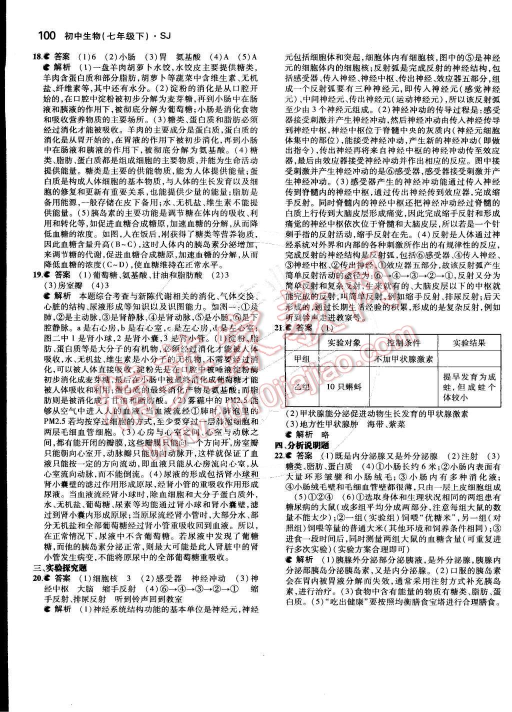 2015年5年中考3年模擬初中生物七年級(jí)下冊蘇教版 第26頁