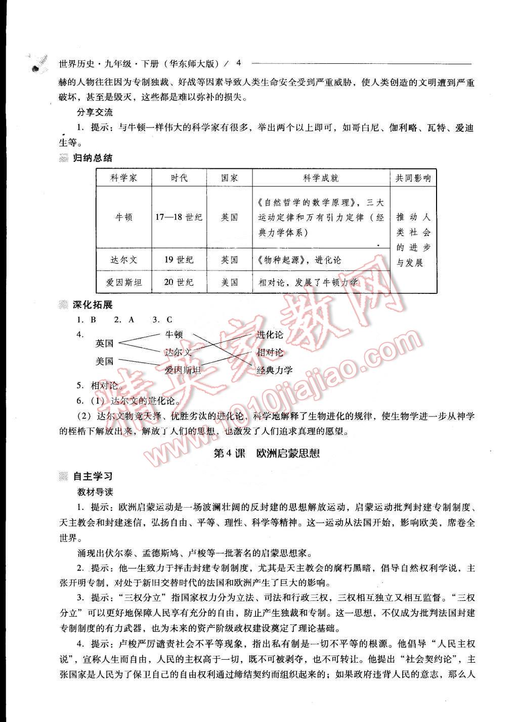 2015年新課程問題解決導學方案九年級世界歷史下冊華東師大版 第4頁