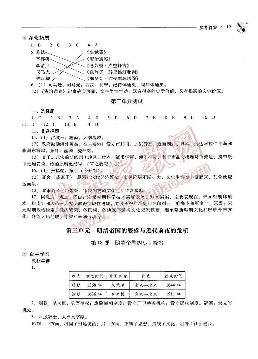 2015年新課程問題解決導(dǎo)學(xué)方案七年級歷史下冊北師大版 第19頁