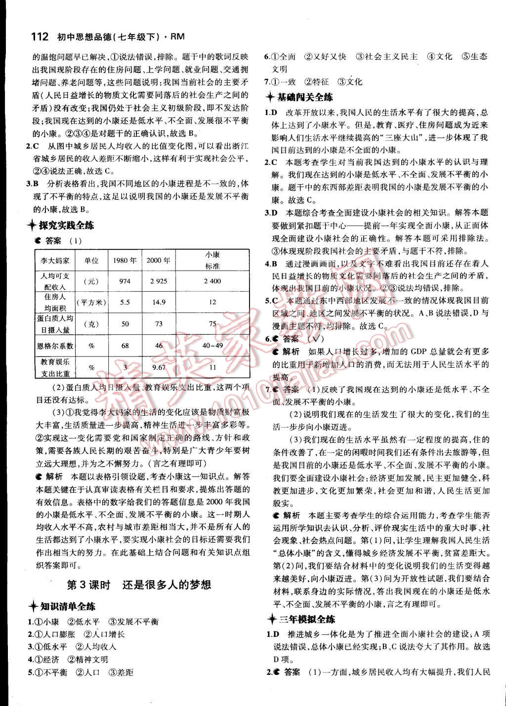 2015年5年中考3年模擬初中思想品德七年級下冊人民版 第50頁