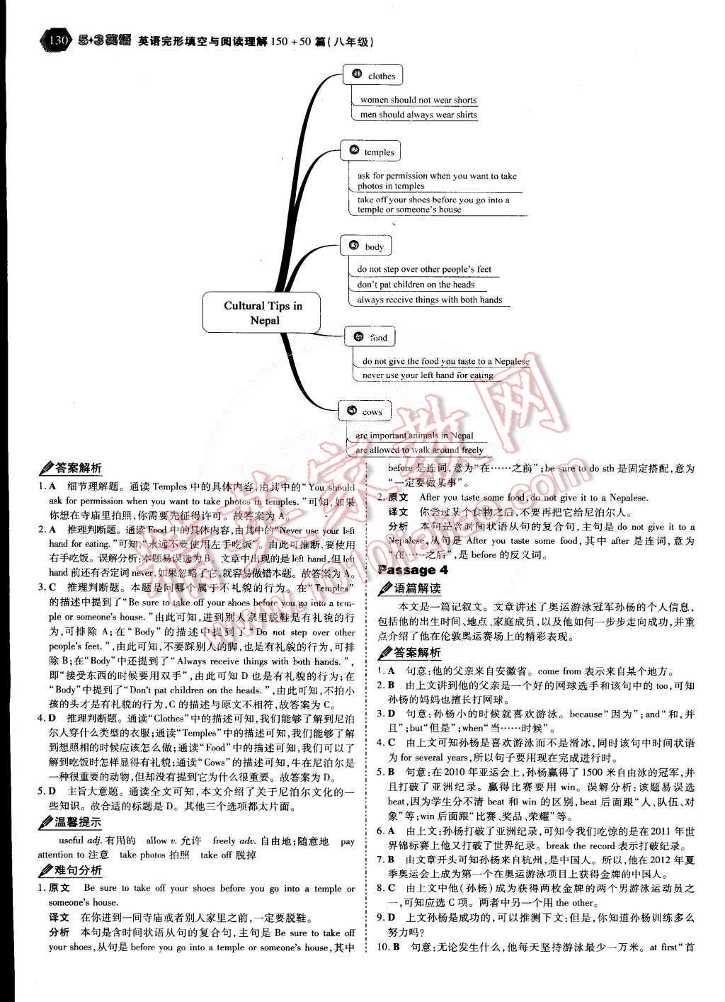 2011年53English八年級英語完形填空與閱讀理解 第10頁