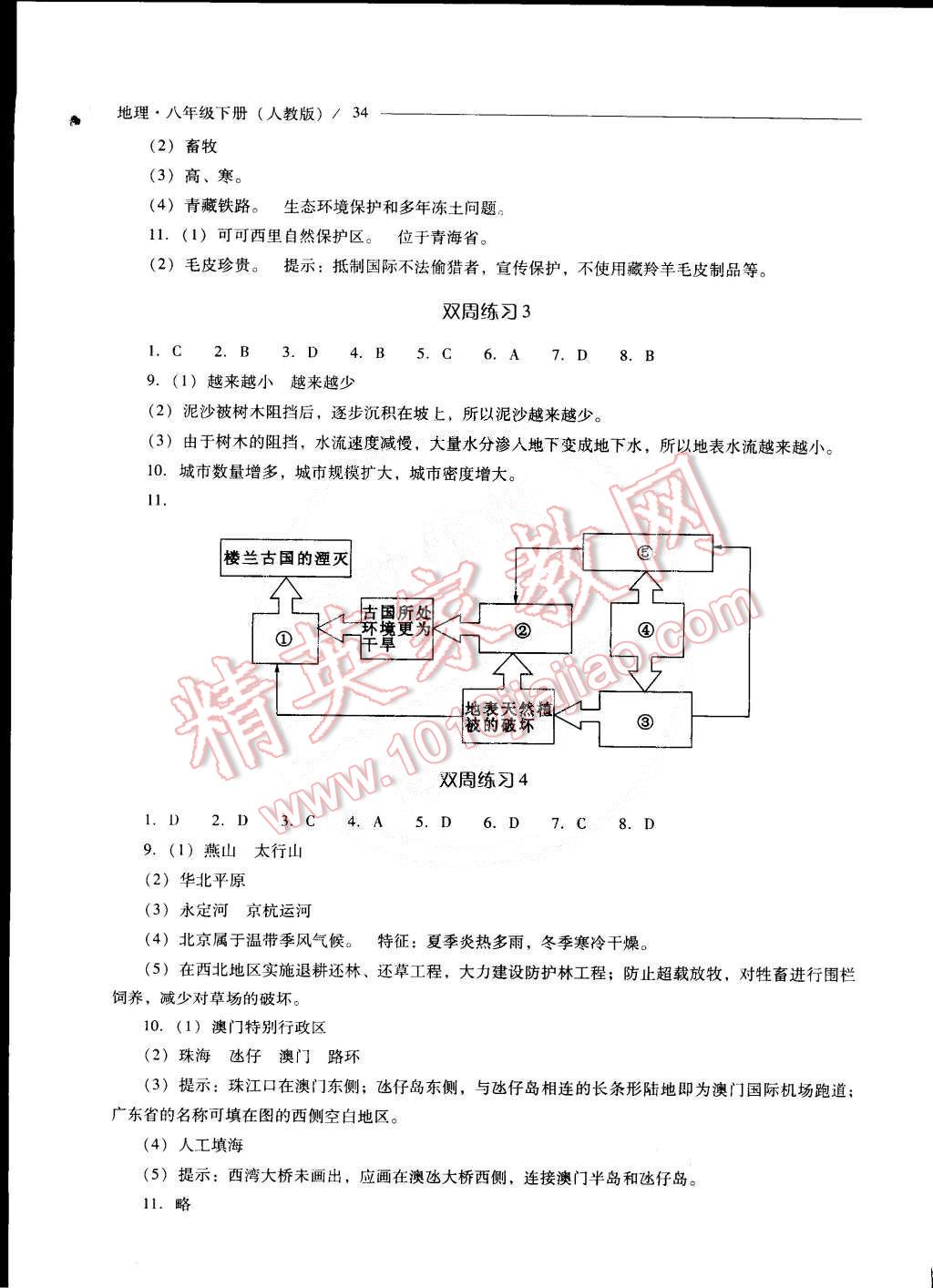 2015年新课程问题解决导学方案八年级地理下册人教版 第71页