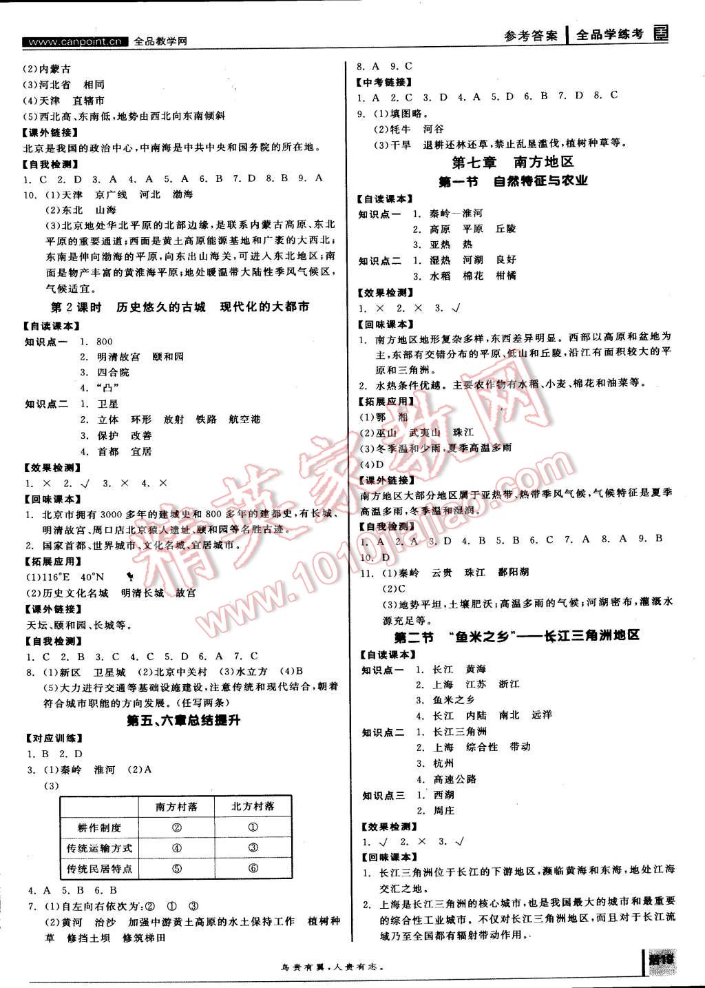 2015年全品学练考八年级地理下册人教版 第3页