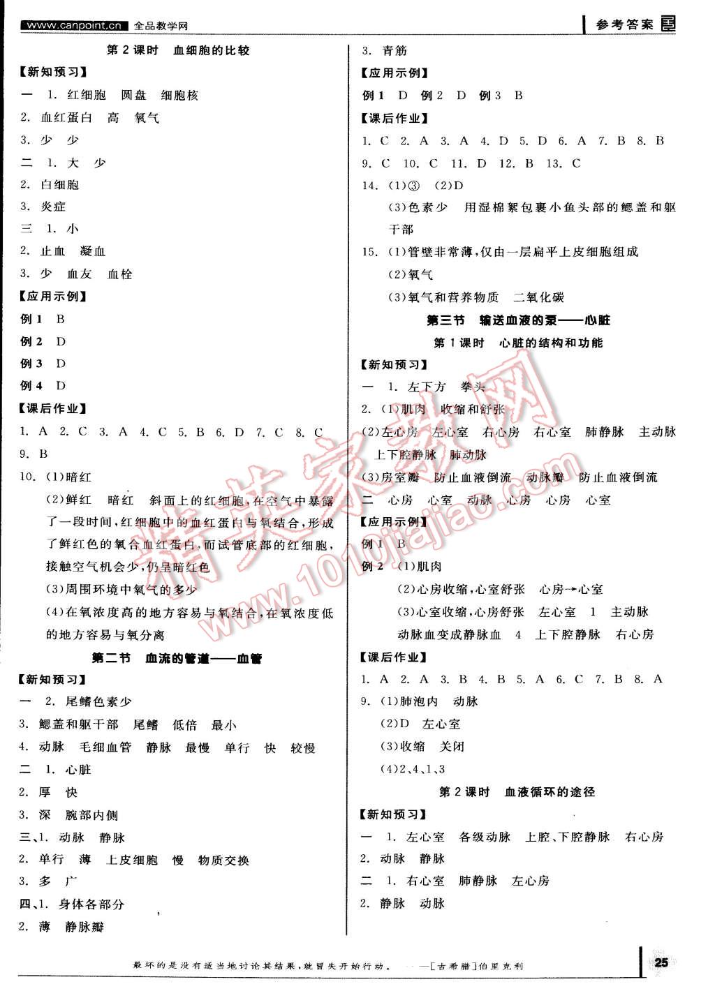 2015年全品学练考七年级生物学下册人教版 第5页