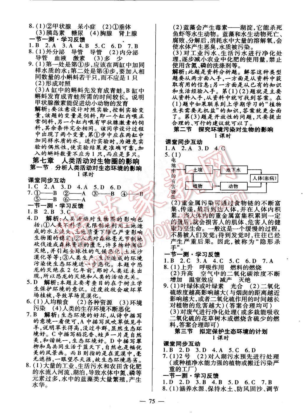 2015年課堂達(dá)標(biāo)檢測(cè)七年級(jí)生物下冊(cè)人教版 第5頁(yè)