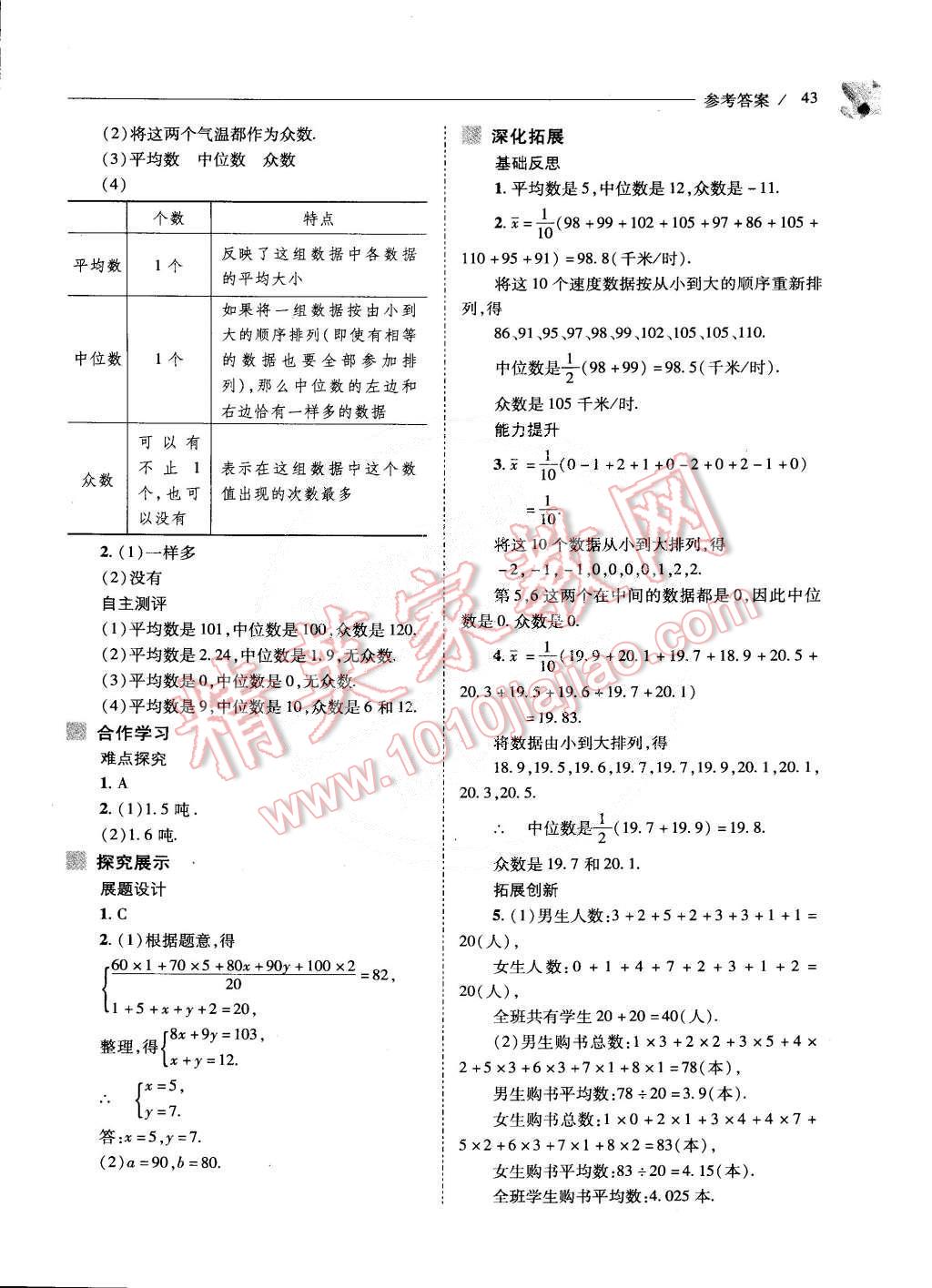 2015年新課程問題解決導(dǎo)學(xué)方案八年級數(shù)學(xué)下冊華東師大版 第45頁