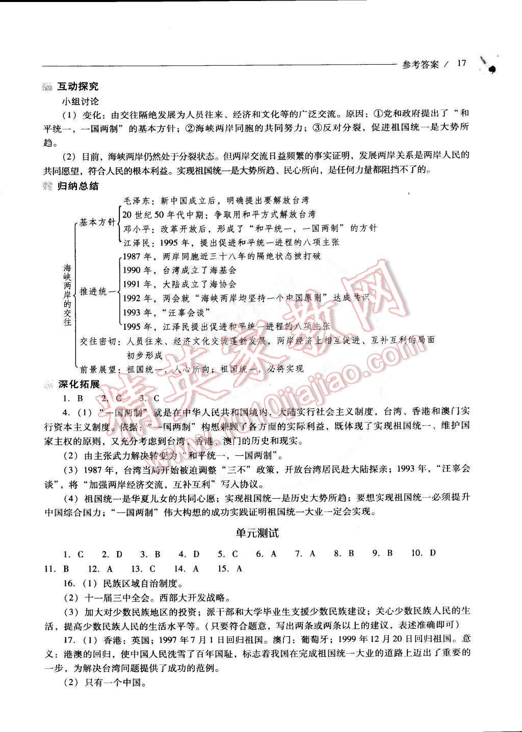 2015年新课程问题解决导学方案八年级中国历史下册人教版 第55页