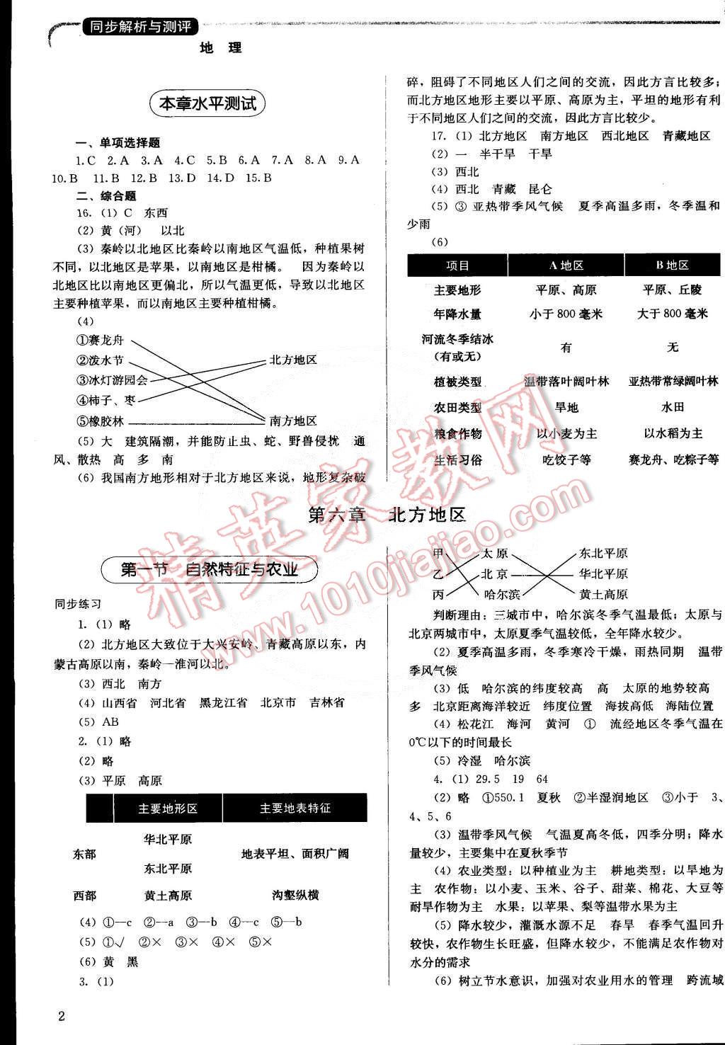 2015年人教金學典同步解析與測評八年級地理下冊人教版山西專用 第2頁