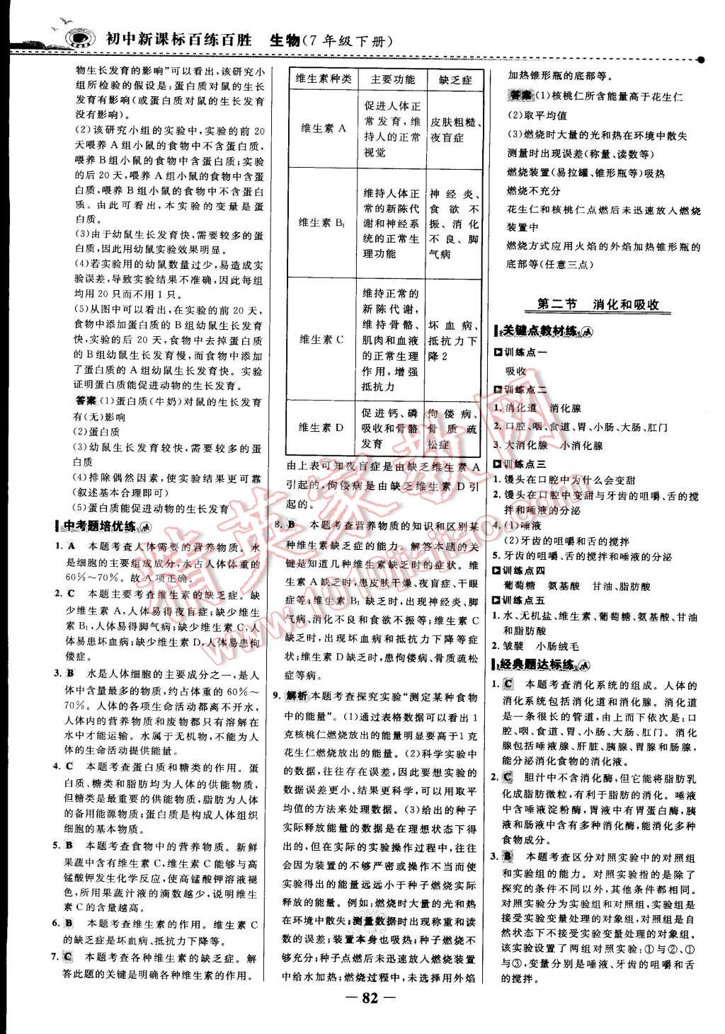 2015年世紀(jì)金榜百練百勝七年級(jí)生物下冊(cè) 第36頁