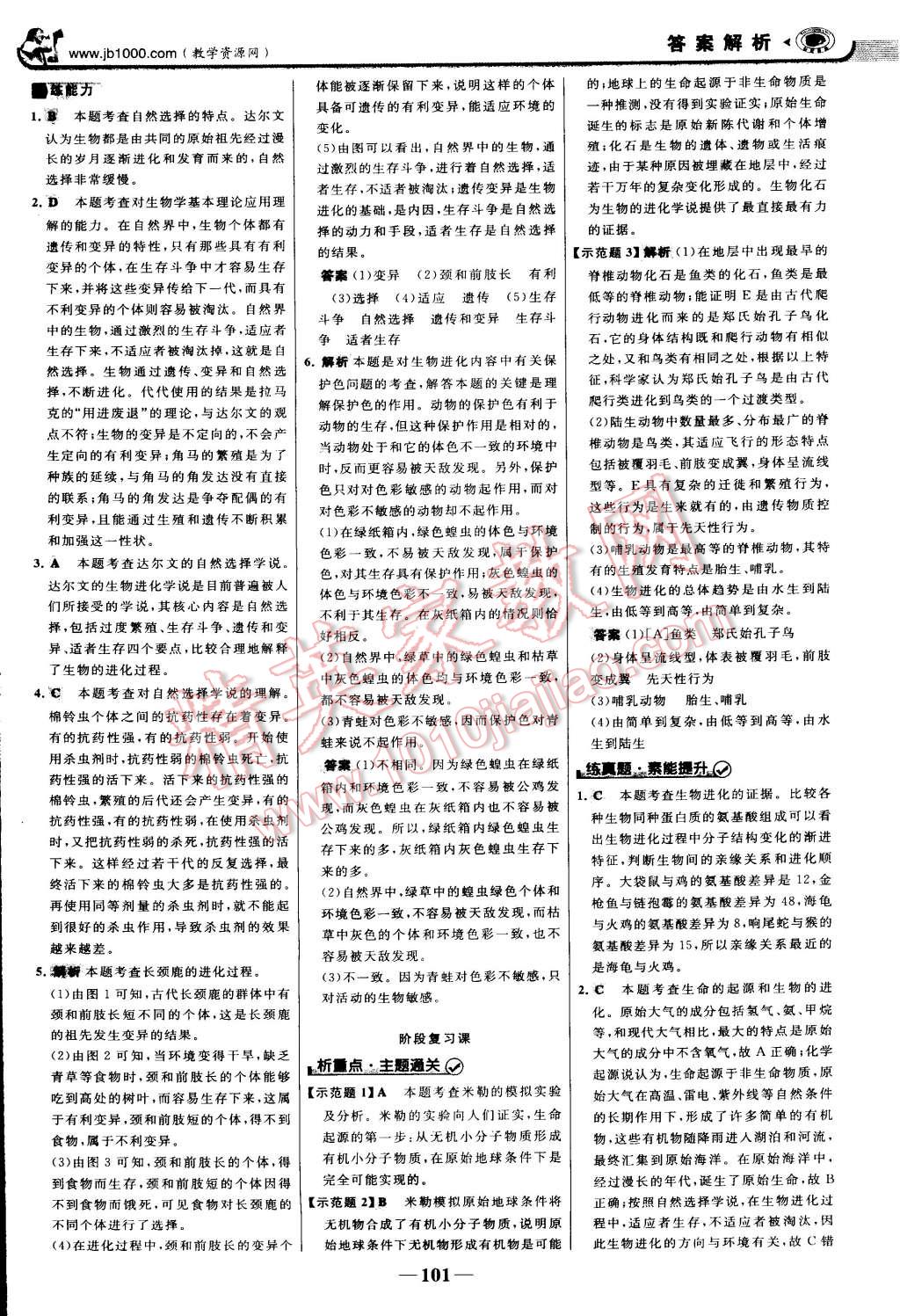 2015年世紀(jì)金榜金榜學(xué)案八年級生物下冊 第16頁