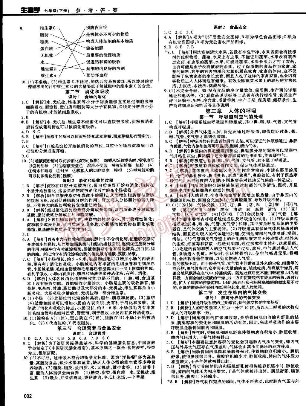 2015年學(xué)習(xí)質(zhì)量監(jiān)測(cè)七年級(jí)生物下冊(cè)人教版 第2頁(yè)