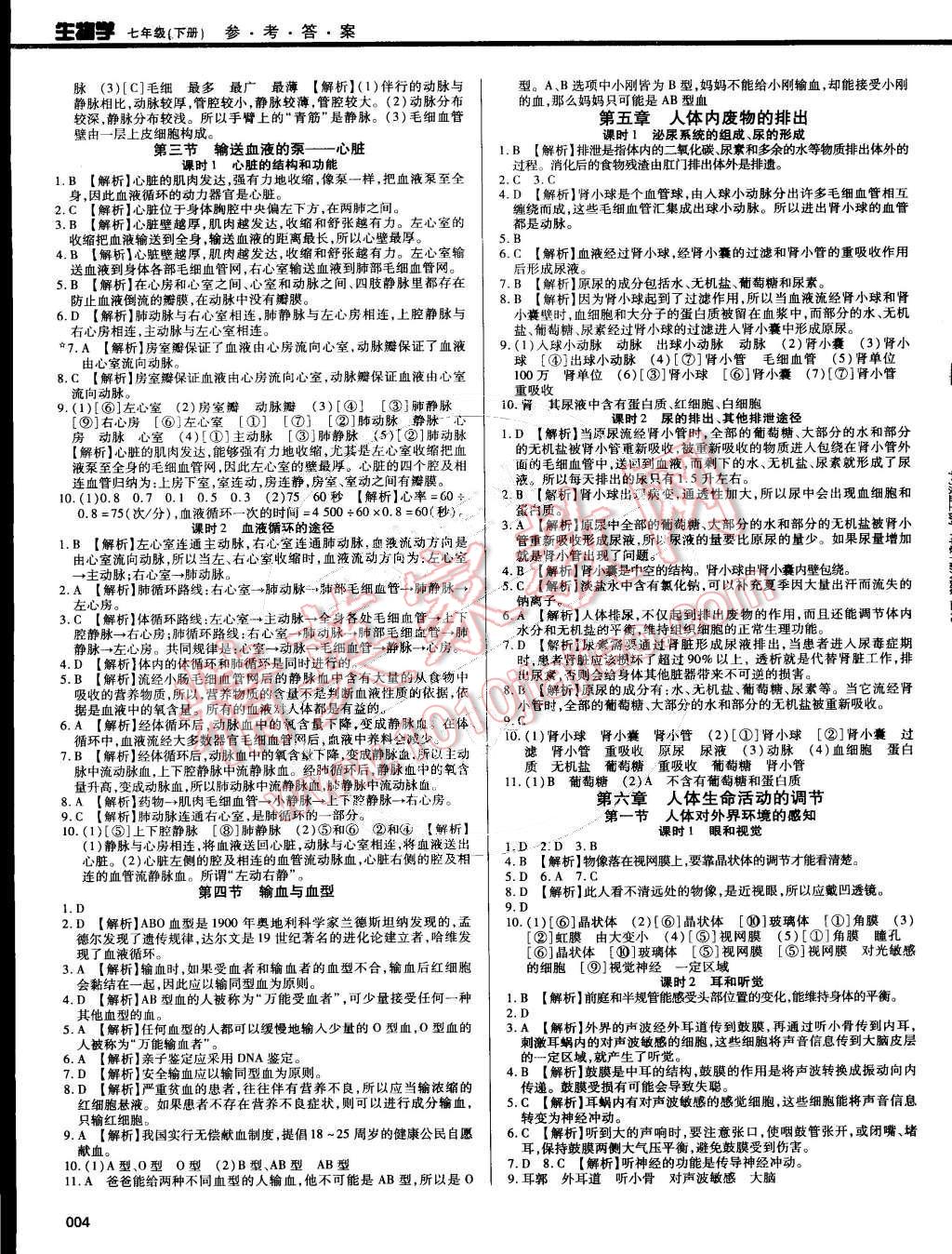 2015年學習質量監(jiān)測七年級生物下冊人教版 第4頁