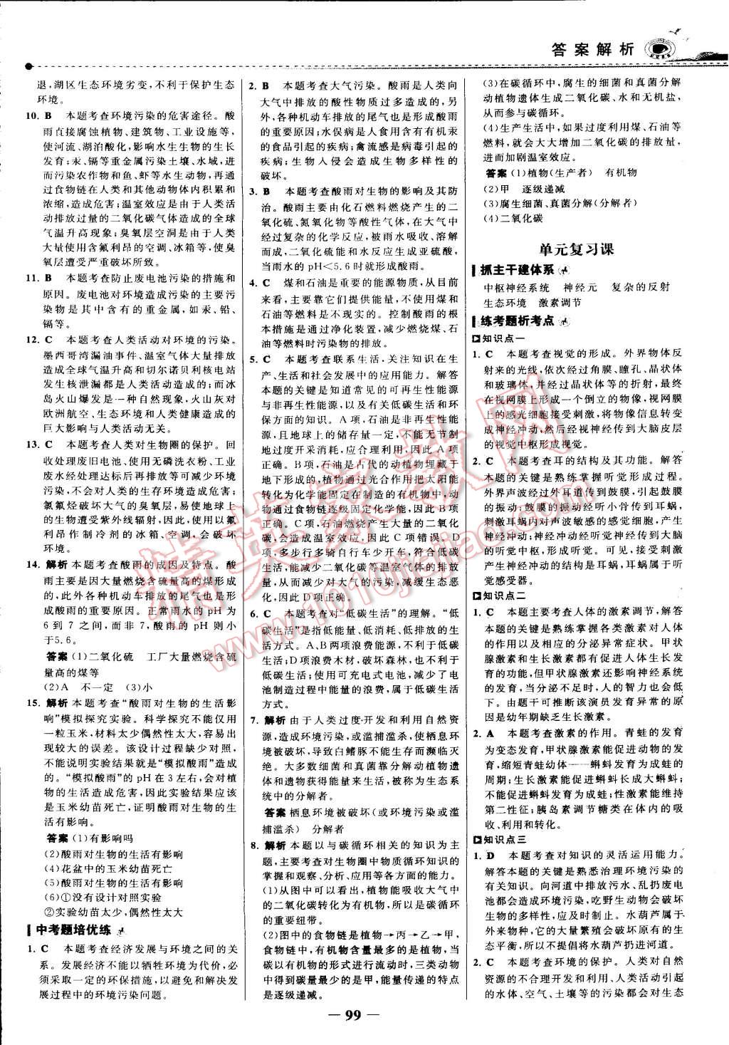 2015年世紀(jì)金榜百練百勝七年級生物下冊 第53頁