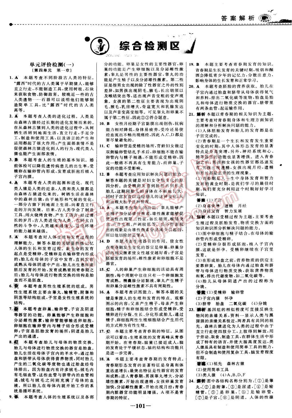 2015年世紀(jì)金榜百練百勝七年級生物下冊 第24頁