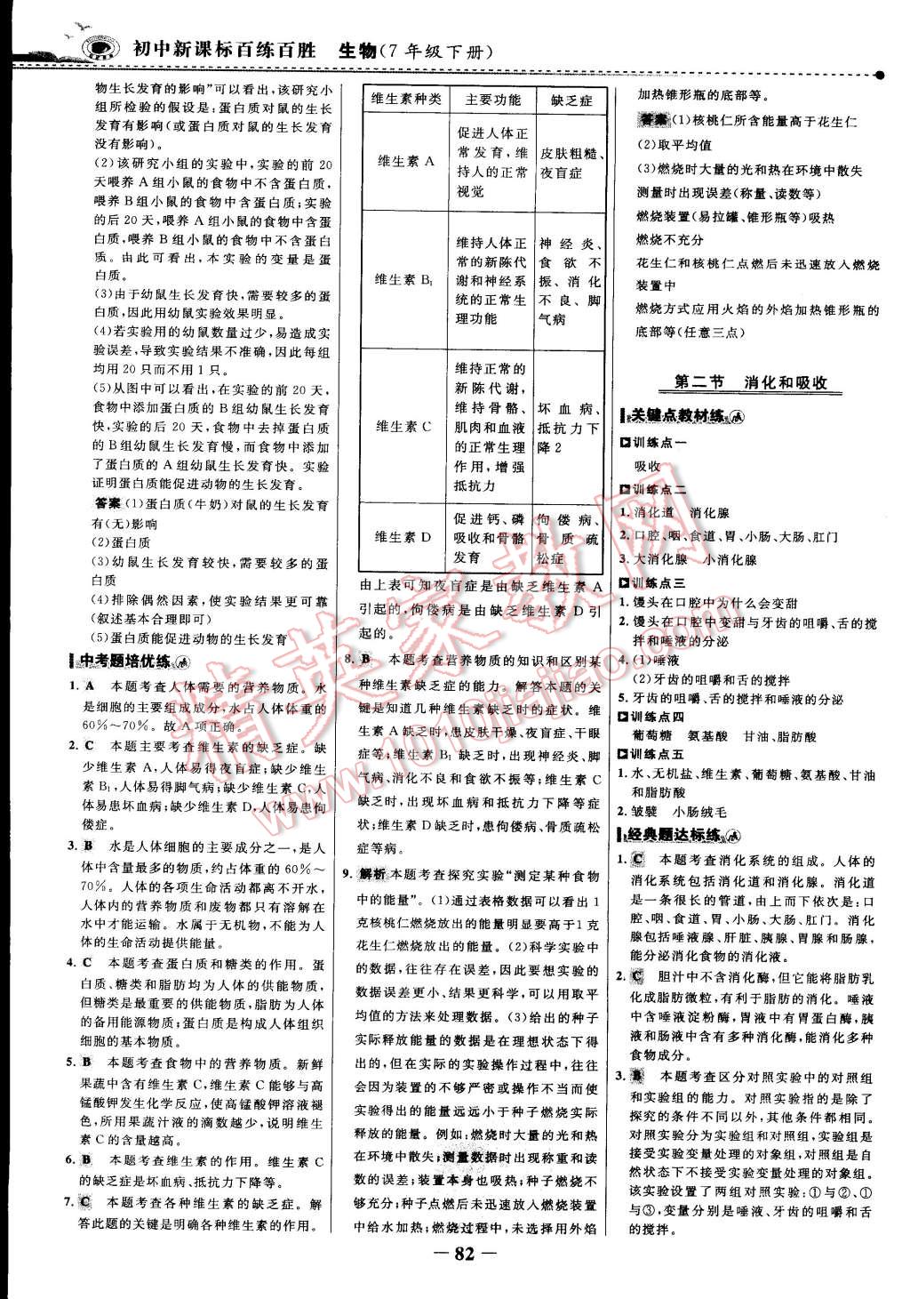 2015年世紀(jì)金榜百練百勝七年級生物下冊 第5頁