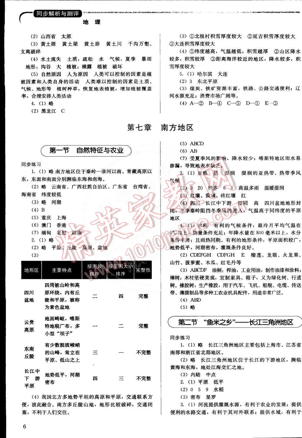 2015年人教金學典同步解析與測評八年級地理下冊人教版山西專用 第6頁