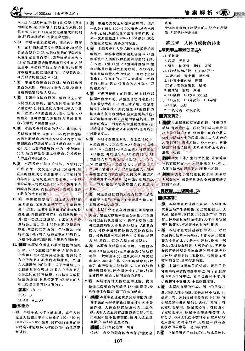 2015年世纪金榜金榜学案七年级生物下册 第14页