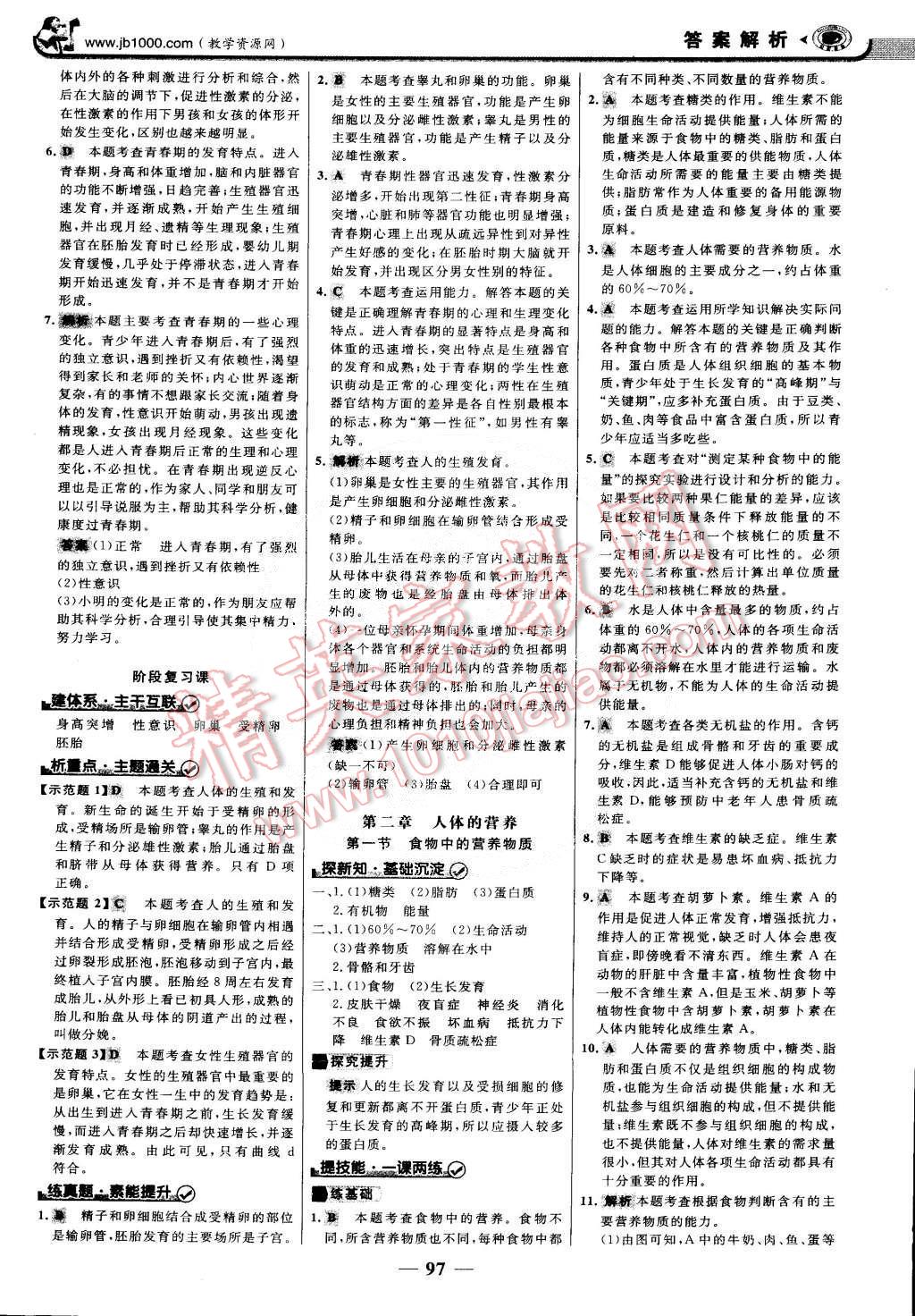 2015年世紀(jì)金榜金榜學(xué)案七年級(jí)生物下冊(cè) 第4頁(yè)